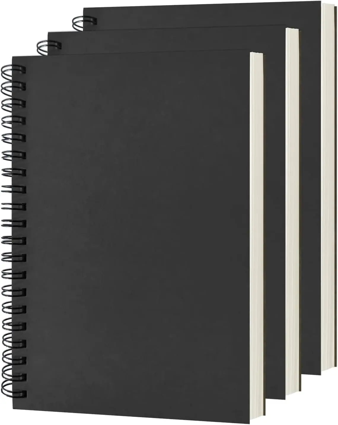 3-Pack Soft Cover Blank Spiral Notebook, 100 Pages, 7.5x5.1 Inch, Thick Paper for Sketching and Notes