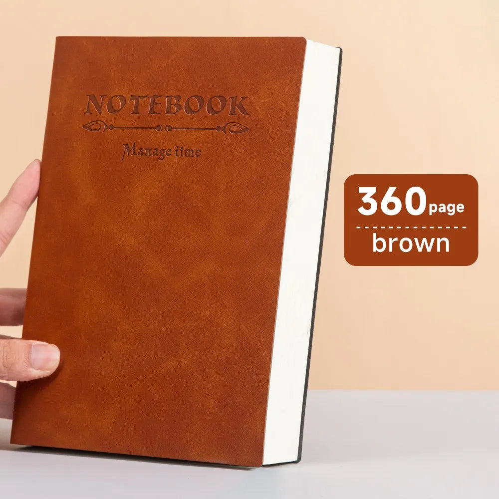 360 Page Universal a5 Notebook Soft Leather Surface Diary Notepad Minimalist Waterproof Business Memo Book Back To School