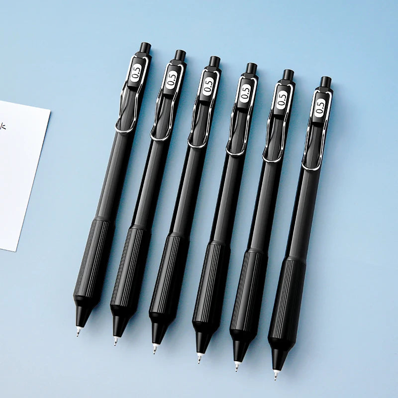 3pcs Low Center of Gravity Click Gel Pen - Black Warrior Pro Writing Tool, Smooth Durable Exam Stationery, Office Study Set