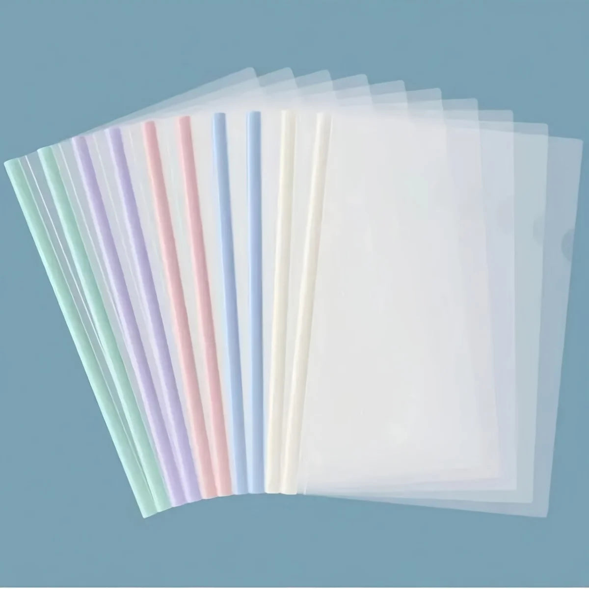 10pcs A4 Transparent Retractable File Folders -Durable Plastic Expandable Document Organizer for Reports,Resumes,School Supplies