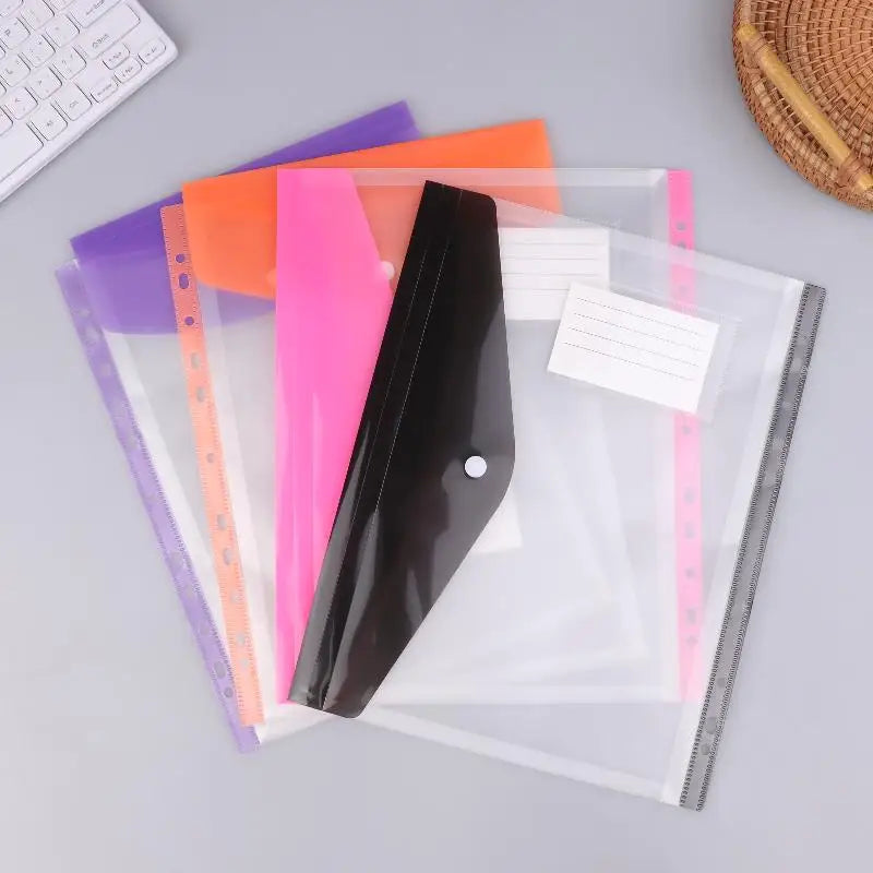 6/12 Packs A4 Expandable Folders Plastic Envelopes Binder Folders ,Binder Pocket Organizer Folders, For School Office Home