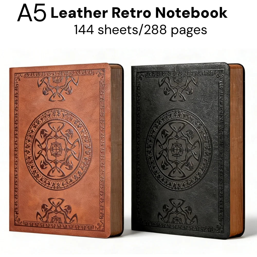 A5 Retro Notebook Book Diary Thickened Creative Hand Ledger Student Notepad Stationery Notebook for Business Office