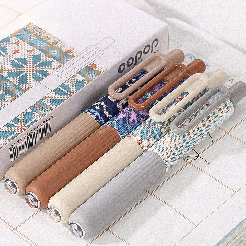 4pcs neutral pen, high aesthetics pocket pen, black pen, red pen, press pen, quick drying pen, short pocket pen